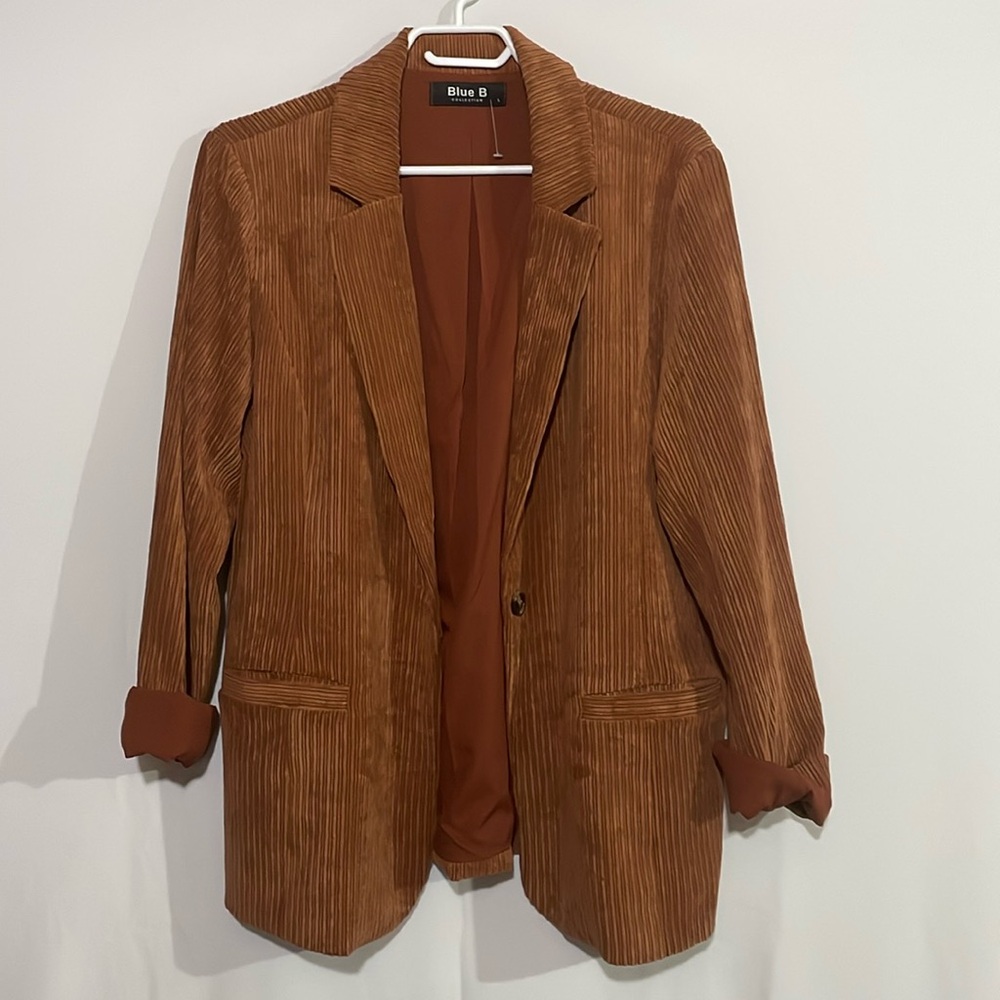 Rust coloured corduroy blazer - L